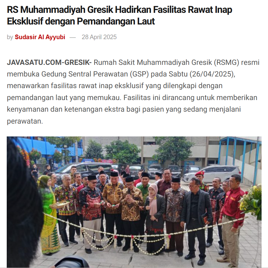 Peresmian Gedung Sentral Perawatan