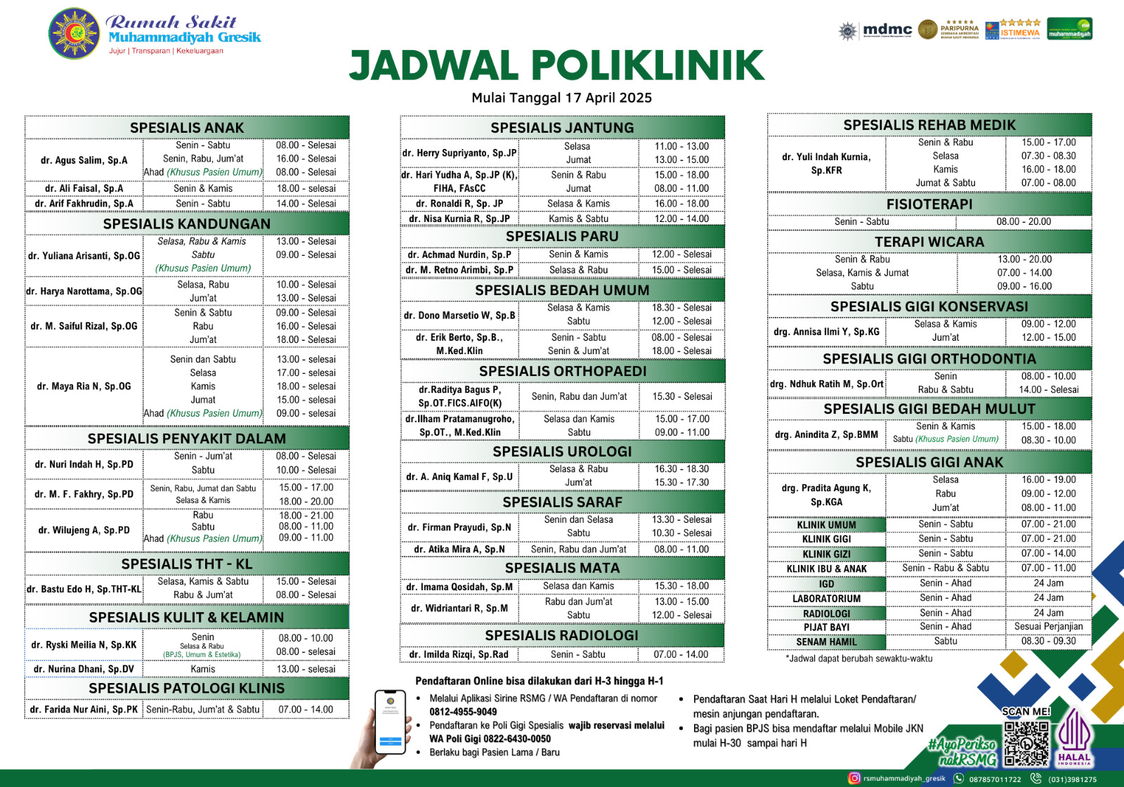 Jadwal Dokter April 2026